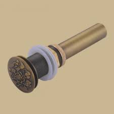 antique brass popup sink drain