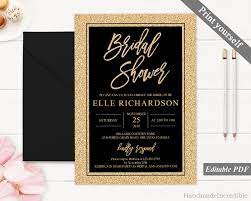 Black And Gold Bridal Shower Invitation Template Printa Bridal Shower Invitations Printable Gold Bridal Shower Invitations Bridal Shower Invitations Templates
