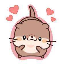 可愛小水獺的日常 cute cartoon images cute hug hug gif