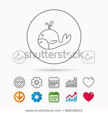 Whale Icon Largest Mammal Animal Sign Royalty Free Stock Image
