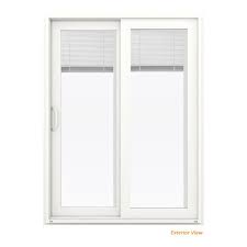 Jeld Wen 60 In X 80 In V 4500 White Vinyl Left Hand Full Lite Sliding Patio Door W Internal Blinds Thdjw155900239 The Home Depot In 2020 Sliding Patio Doors Vinyl Sliding Patio Door Folding