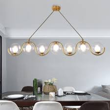 Exclusive Designers Lighting Brushed Brass 3 5 7 Light Chandelier Roller Pendant Light With Clear Glass Shade For Dining Room Kitchen Restaurant Beautifulhalo Com