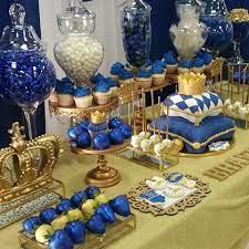 Blue And Gold Royalty Baby Shower Prince Baby Shower Theme Prince Baby Shower Decorations