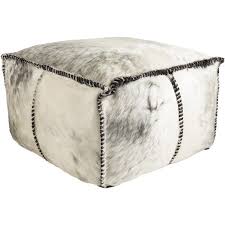 Black And White Ottoman Pouf Campion Leather Pouf In 2020 Square Pouf Leather Pouf Pouf