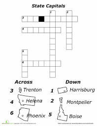 In this social studies worksheet, learners will read a short paragraph about elections and then complete a crossword puzzle using vocabulary from the text. States And Capitals Crossword Puzzle Worksheet Education Com States And Capitals Social Studies Worksheets 3rd Grade Social Studies