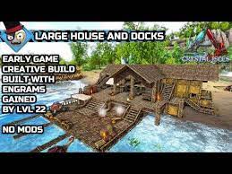 Ark Survival Evolved Crystal Isles How To Build A Large House And Dock No Mods Ark Survival Evolved Tips Ark Survival Evolved Bases Ark Survival Evolved