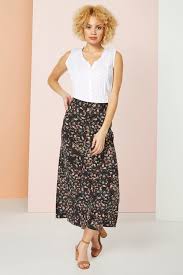 Maybe you would like to learn more about one of these? Floral Print Button Through Midi Skirt In Black Roman Originals Uk