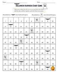 This is a great learning tool for kindergarten or 1st grade math. Halloween Hundreds Chart Game Worksheet Education Com