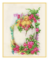 Adventures in stitching carol rice designs suitable for canvas and linen. Vintage Easter Baby Chicks In Egg Flowers Roses Counted Cross Stitch Pattern 751499639874 Ebay