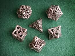 Celtic Dice Set 3d Printed Printed In Stainless Steel Dungeons And Dragons Dice Dnd Dragons D D Dungeons And Dragons