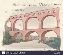 Pont Du Gard 1951 Creator Shirley Markham Stock Photo Alamy