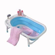 This baby bathtub is designed to keep little ones in an upright position during bath time so they're safe and secure. Amazon Com Folding Tub Baby Tub Children Bath Tub Shower Basin Child Newborn Large Thickening Baby