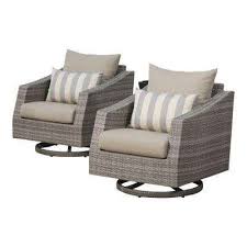 Cannes All Weather Wicker Motion Patio Lounge Chair With Slate Grey Cushions 2 Pack Lounge Chair Outdoor Patio Lounge Chairs Grey Cushions