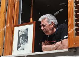 Citizen Exhibits Picture Benito Mussolini Sign Editorial Stock Photo