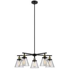 Globe Electric Jackson 5 Light Oil Rubbed Bronze And Antique Brass Chandelier 65617 The Home Depot