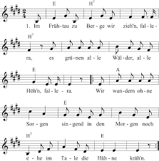 Im Fruhtau Zu Berge Noten Liedtext Midi Akkorde