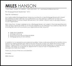 Mortgage Broker Cover Letter Sample Cover Letter Templates Examples