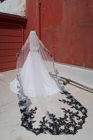 Black Veil Black Wedding Veil Halloween Wedding Gothic Wedding