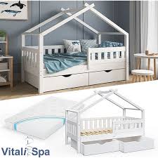 Die stapelbare krippe aix mit matratze ist einfach ideal, wenn sie platz sparen wollen. Vitalispa Design Kinderbett 160x80 Babybett Jugendbett 2 Schubladen Lattenrost Matratze Online Kaufen Bei Netto