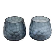 Mid century nordic scandi style candleholder/vase. Buy Luxe Bubble Glass Tealight Holder Set Of 2 Blue Amara