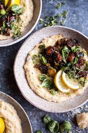 Honey Balsamic And Lemon Brussels Sprout Chicken With Goat Cheese Polenta Recipe Half Baked Harvest Recipes Goat Cheese Stuffed Chicken Poultry Recipes