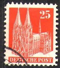 Oktober 1880 wurde der kölner dom nach einer bauzeit von genau 632 jahren und zwei monaten. 087wg Kolner Dom Bautenserie 25 Pf Amerikanische Und Britische Zone Briefmarke Alliierte Besatzung Solar Pool Ice Peter Hakim