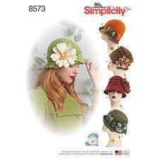 Simplicity Creative Patterns 8573 Misses Flapper Hats In Three Sizes S M L Hat Patterns To Sew Simplicity Sewing Patterns Simplicity Patterns
