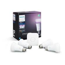 Philips Hue 4pk White And Color Ambiance A19 Led Smart Bulb Starter Kit Target