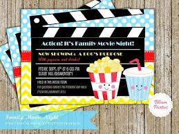 Pto Pta Family Movie Night Invitation Announcement Movie Night Fundraiser Family Movies Movie Night Invitations