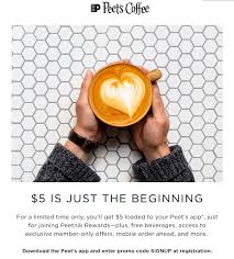 4.9 (11 reviews) be the first to ask a question. Expired Join Peet S Coffee Peetnik Rewards With Promo Code Welcome Get 5 Credit Doctor Of Credit