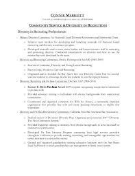 Community Service And Diversity In Recruitment Addendum To Resume O