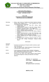 Pengangkat kepala madrasah di laksanakan karena masa jabatan kepala madrasah telah habis. Doc Sk Panitia Pembangunan Sholeh Arifin Academia Edu