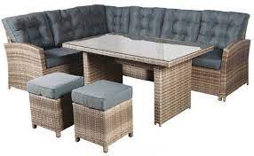 Salotto Set Da Giardino Rattan Imperial 2 Puff 2 Divani Tavolo Rettangolare Salotti Componibili Set Divano Idee Per Decorare La Casa