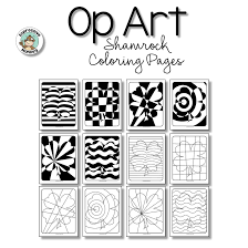 Op Art Shamrock Coloring Pages Op Art Op Art Lessons Geometric Coloring Pages