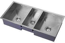 Double bowl kitchen sinks will upgrade the entire space of your kitchen. The 1810 Company Zt 341834 U S 115 Zentrio Sink 3 Bowl