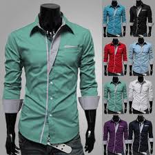 Men S Formal Two Colour Dress Shirt Shirts Long Sleeve Shirts Later Shirt