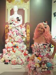 At Hello Kitty Con Next To Lady Gaga S Dress That Inspired My Own Hello Kitty Dress Hello Kitty Con Lady Gaga Dresses