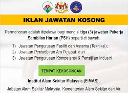 Jadual kuala lumpur doa islam, subuh, tengah hari, petang, maghribi dan makan malam. Jawatan Kosong Di Jabatan Alam Sekitar Jas Appkerja Malaysia