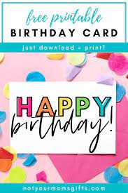 Check spelling or type a new query. Free Printable Birthday Card Half Fold Not Your Mom S Gifts