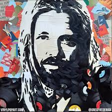 Taylor Hawkins Portrait Made from Unplayable Vinyl Records