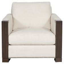 Michael Weiss Michael Weiss Nailhead Trim Wood Living Room White Arm Chair In 2021 Vanguard Furniture Living Room Wood Furniture