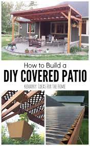 Beautiful Idea For Your Backyard How To Build A Diy Covered Patio Using Lattice And Wood To Create A Little Shade Diy Patio Cover Backyard Patio Pergola Patio