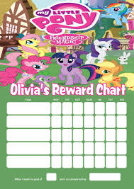Personalised My Little Pony Reward Chart Adding Photo Option Available