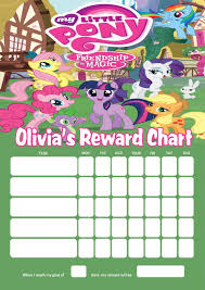 personalised my little pony reward chart adding photo option available