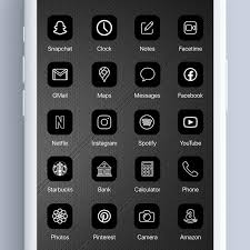 Black And White 300 Aesthetic Custom App Icons Pack Etsy App Icon App Covers Black App