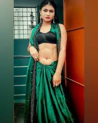 Namitha ruled the glamour industry of south india for over a decade. Instagram Model Sonee Latest Green Satin Silk Saree Photos Sarita Jaiswal