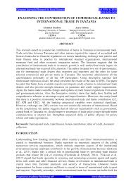 (employees and sales figures are modelled). Pdf Examining The Contribution Of Commercial Banks To International Trade In Tanzania