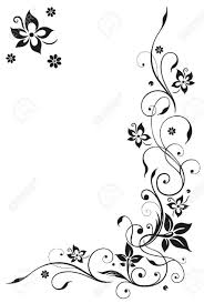 Black And White Vines Vector Abstract Floral Tendril Black Vector Beautiful Flower Drawings Flower Drawing Floral