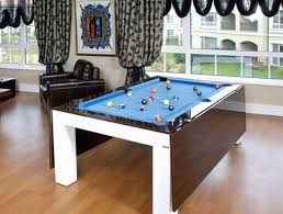 Amazing Dining And Billiard Table For Small Spaces Freshome Com Mesa De Billar Billares Salas De Tv