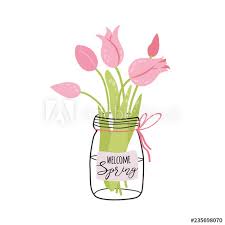 Kick writer's block to the curb and write that story! Phrase Welcome Spring With Decorative Bouquet Of Tulip In Glass Jar Calligraphy Spring Quote For Card Poster T Shirt Banners Designs Stock Vector Adobe Stock
